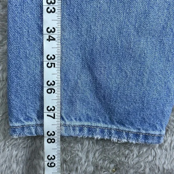 American Eagle High-Rise Patchwork Straight Mom Jeans Relaxed‎ Distressed Size 4 - Picture 10 of 14